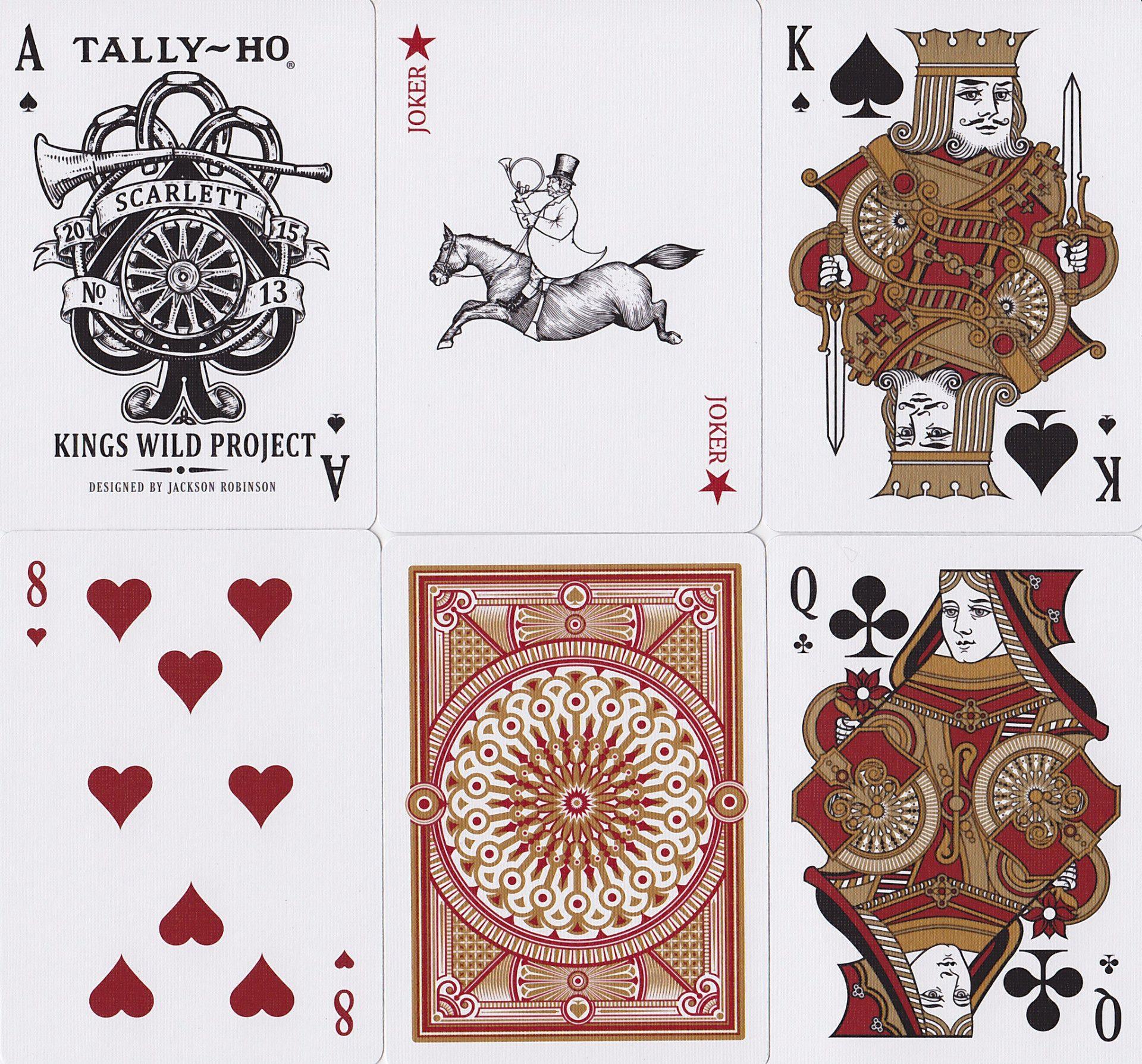 Scarlett Tally Ho Playing Cards - Premium Poker Size Deck for Magic Tricks, Cardistry & Casino Night - Perfect for Card Games, Collectors & Professional Performers