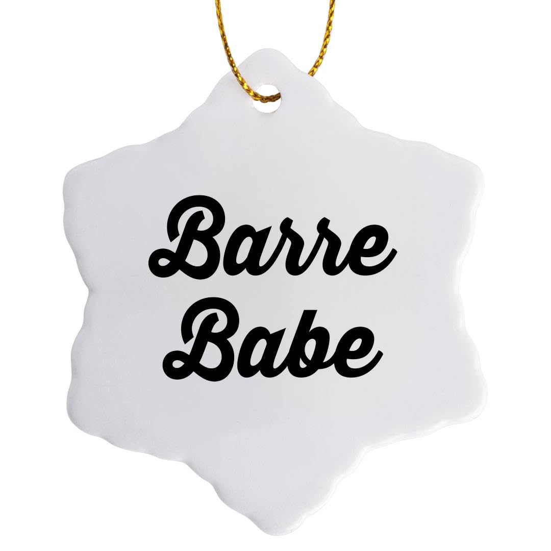3D Rose Barre Babe Snowflake Ornament - 3 Inch Christmas Tree Decoration for Holiday Home Decor, Gift for Dancers & Ballet Lovers