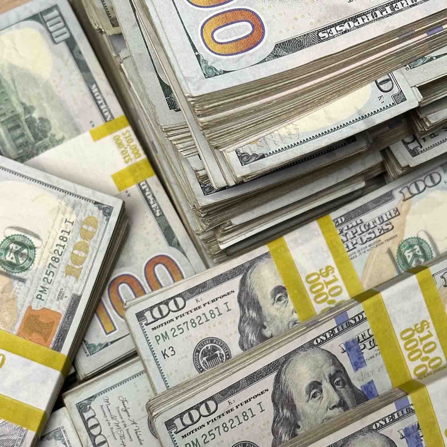 $50,000 RealAged™ Full Print New Series Stacks - Prop Money for Movies, Videos & Photography - Perfect for Film Sets, Music Videos & Social Media Content