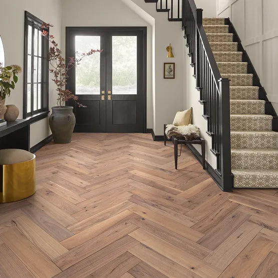 Anderson Tuftex Revival Walnut Herringbone Hardwood Flooring - Premium Sirocca Collection | Perfect for Living Rooms, Bedrooms & Home Offices