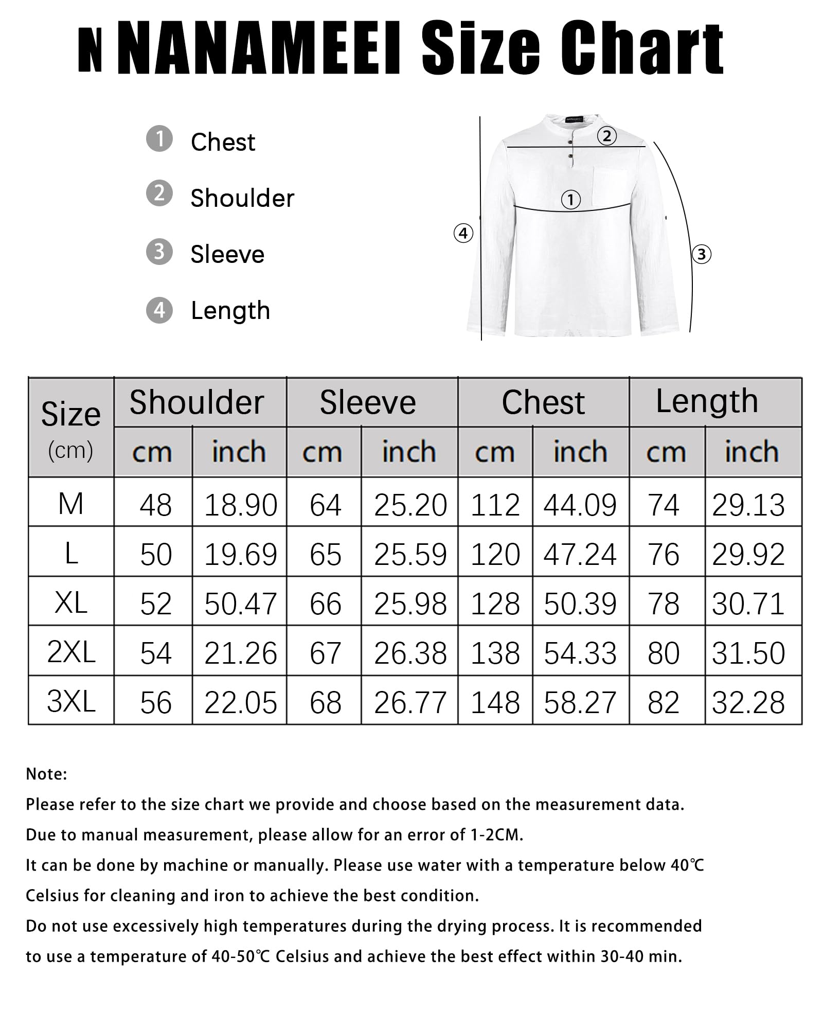 NANAMEEI Men's Cotton Linen Henley Shirt - Casual Summer Style for Outdoors