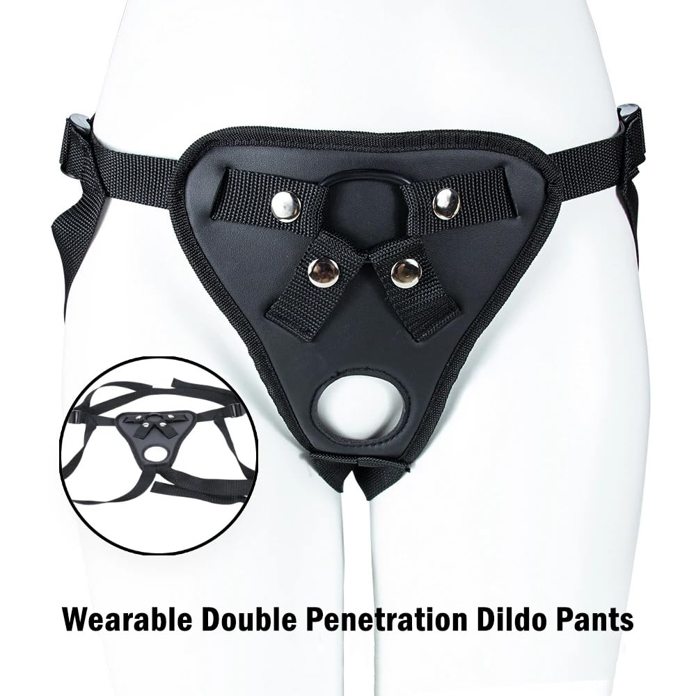 Double Penetration Strap-On Harness Pants for Couples - Adjustable BDSM Anal Sex Toy with Dual O-Rings - Universal Fit for Different Sizes - Perfect for Roleplay, Bondage & Spicing Up Your Sex Life
