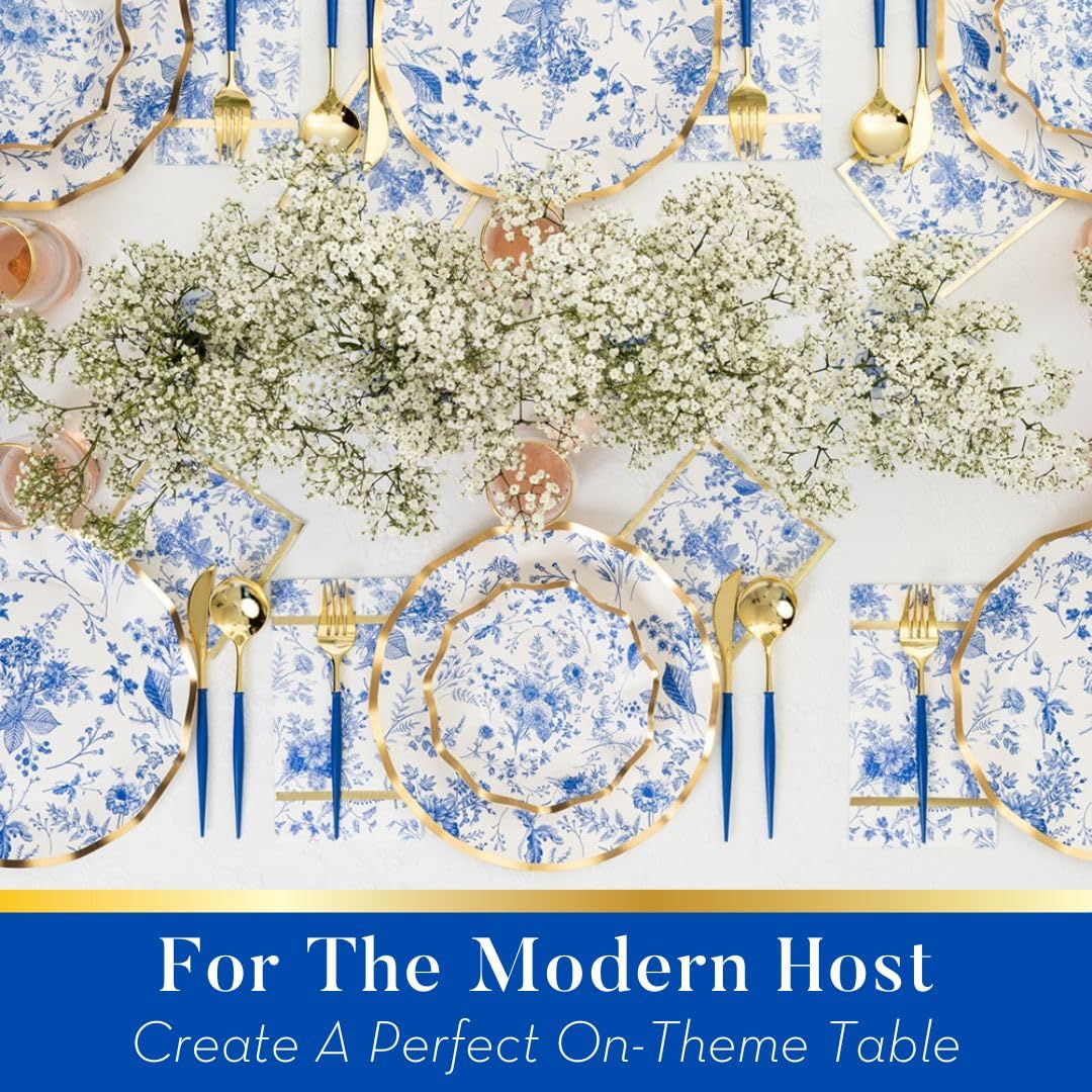 Sophistiplate 64-Piece Elegant Tableware Set - Premium Heavyweight Decorative Paper Plates for Party Decorations - Includes Dinner Plates, Salad Plates & Napkins - Perfect for Weddings, Birthdays, Baby Showers & Holiday Celebrations