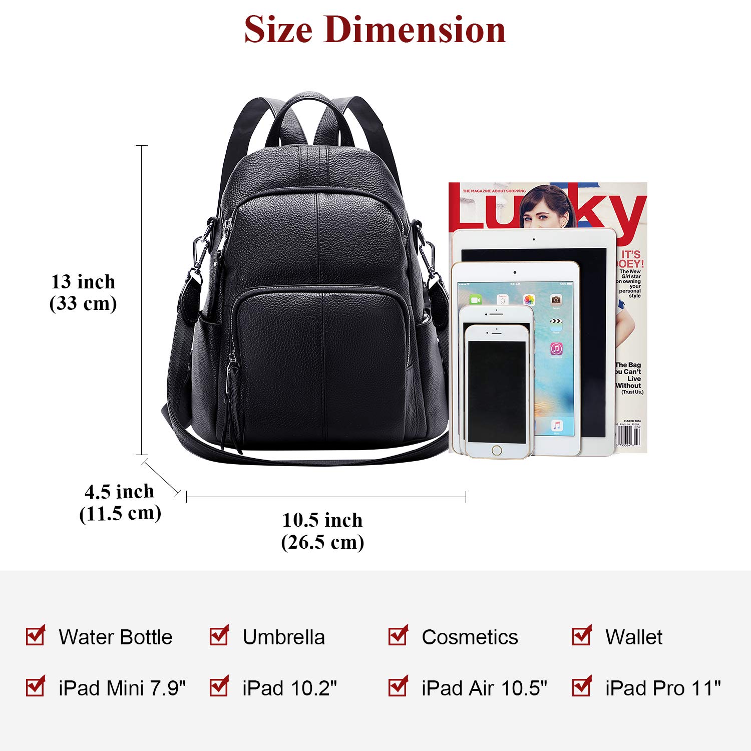 ALTOSY Soft Leather Backpack Purse for Women - Stylish Versatile Shoulder Bag for Work, Travel & Daily Use | Durable & Comfortable