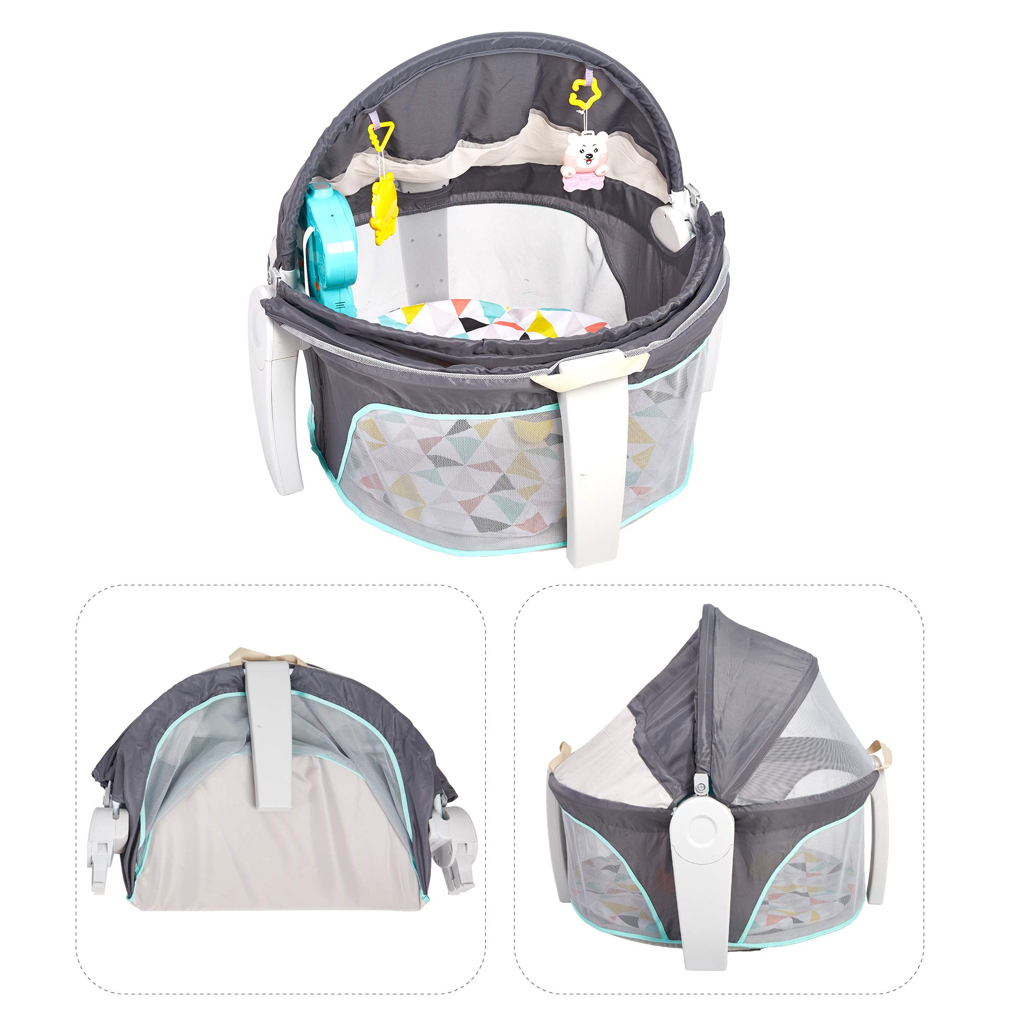 Portable Foldable Travel Infant Bed - Convertible Baby Crib, Playpen & Activity Center for Newborns to Toddlers | Perfect for Home, Travel & Daycare Use