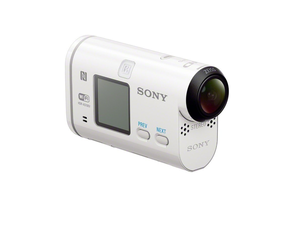 Sony HDR-AS100V/W 4K Action Camera with Waterproof Case - White | Wearable Sports Video Recorder for Surfing, Cycling & Outdoor Adventures