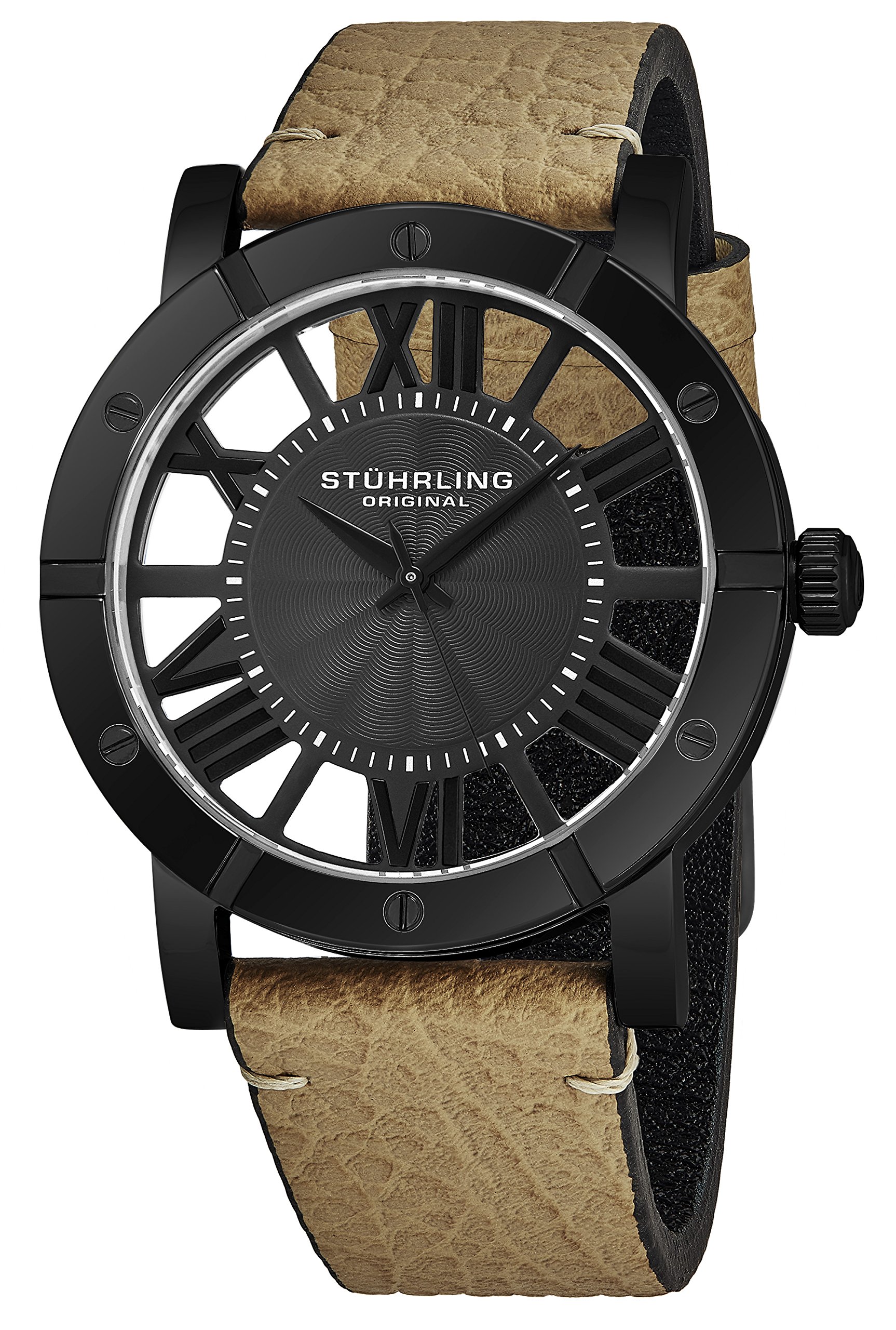 Stuhrling Original Men's Swiss Quartz Watch with Leather Strap - Ronda Movement Sports Chronograph - 881 Collection for Men | Perfect for Business, Casual Wear & Outdoor Activities
