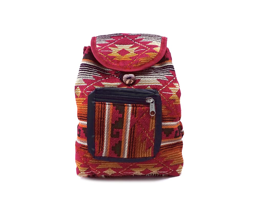 Boho Aztec Print Adjustable Backpack Purse - Handmade Travel Bag for Women