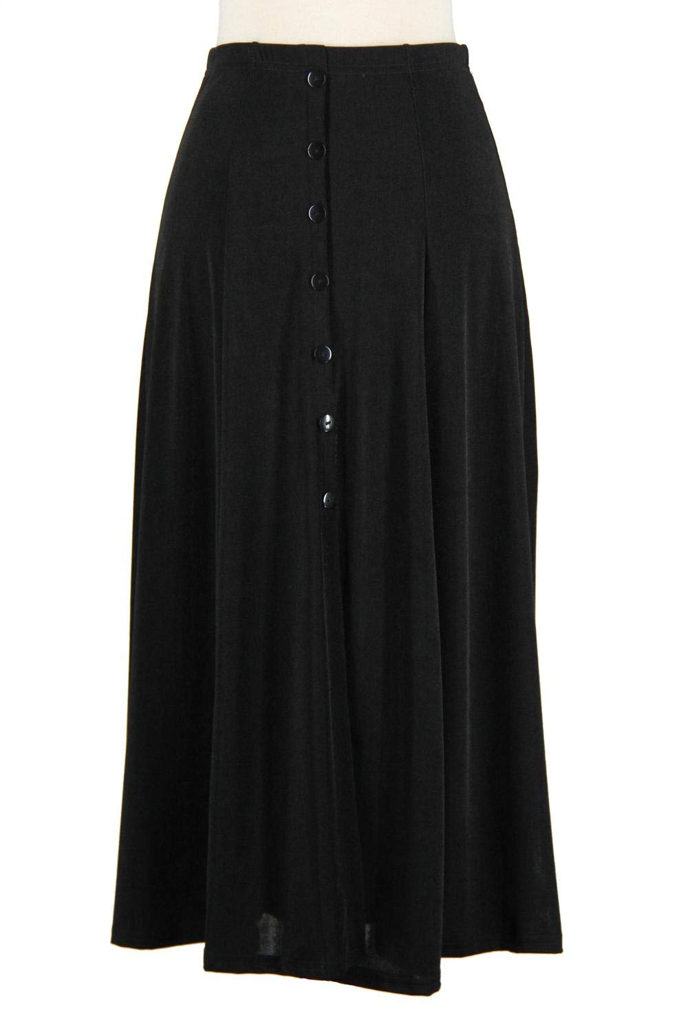 Jostar Women's Flowy Long Skirt with Elastic Waist & Button Front - Stretchy Maxi Dress for Casual Outings, Beach Wear & Boho Style