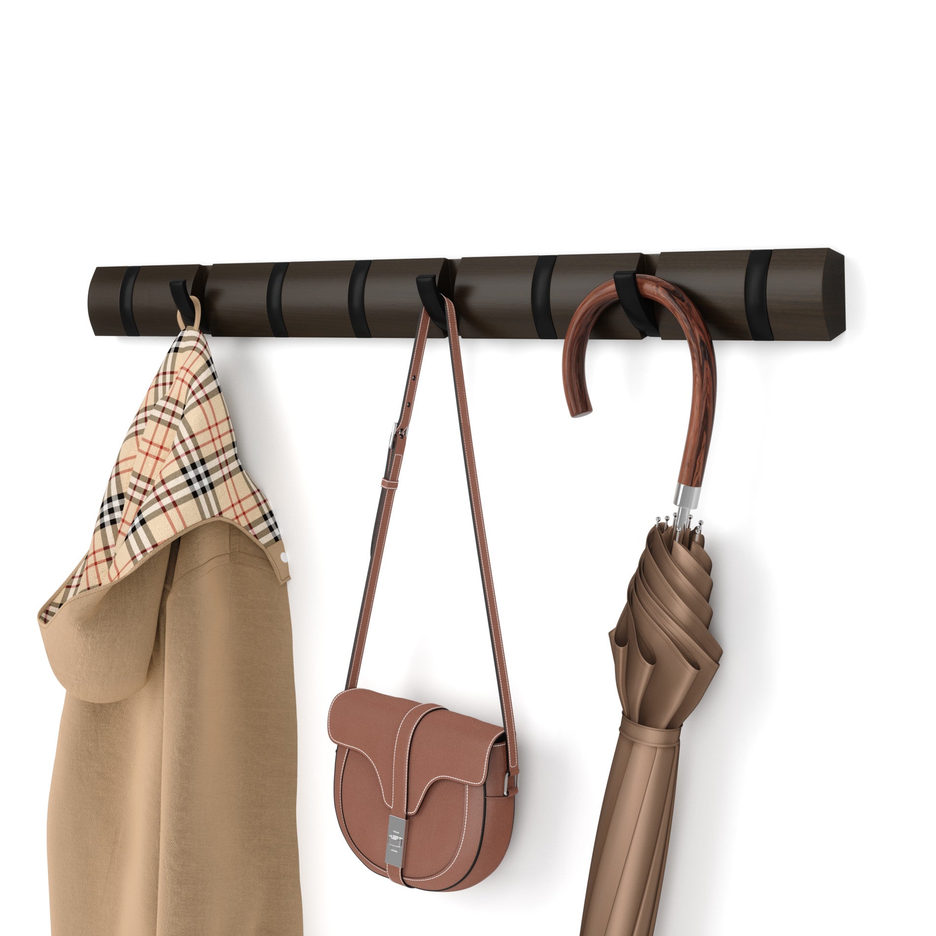 Flip 8 Wall Hook - Heavy Duty Wall Mount Hooks for Hanging Coats, Hats, Bags & More - Perfect for Entryway, Garage, Bedroom & Closet Organization