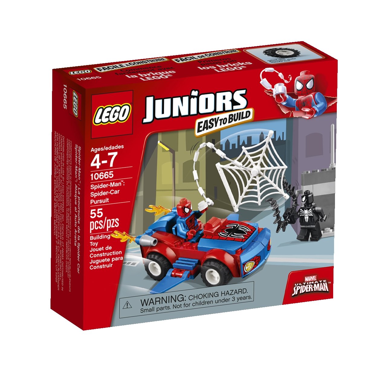 LEGO Juniors Spider-Man: Spider-Car Pursuit Building Toy Set for Kids - Superhero Play & Creative Construction Fun | Perfect for Birthday Gifts & Pretend Play Adventures