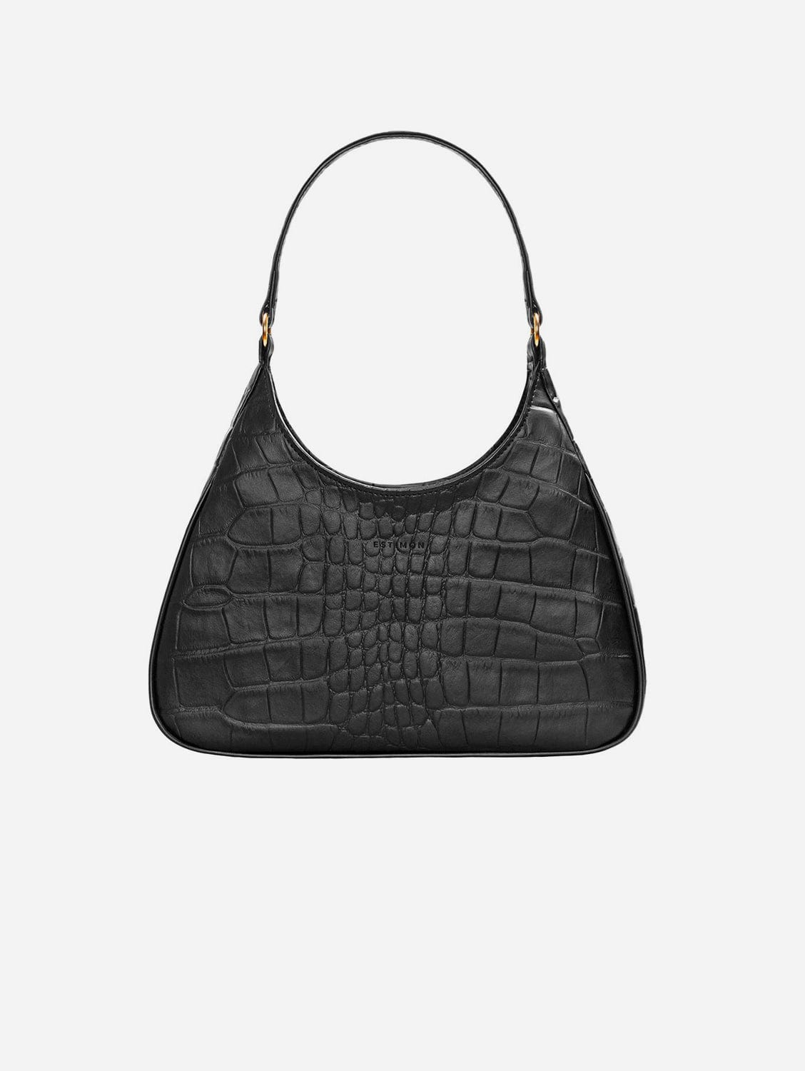 Audrey Vegan Corn Leather Shoulder Bag for Women | Black Crocodile Embossed Crossbody Purse | Perfect for Work, Travel & Everyday Use