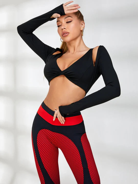 ZASUWA Women's High Waisted Pop Style Contrast Color Leggings - Yoga, Workout, Running & Casual Wear