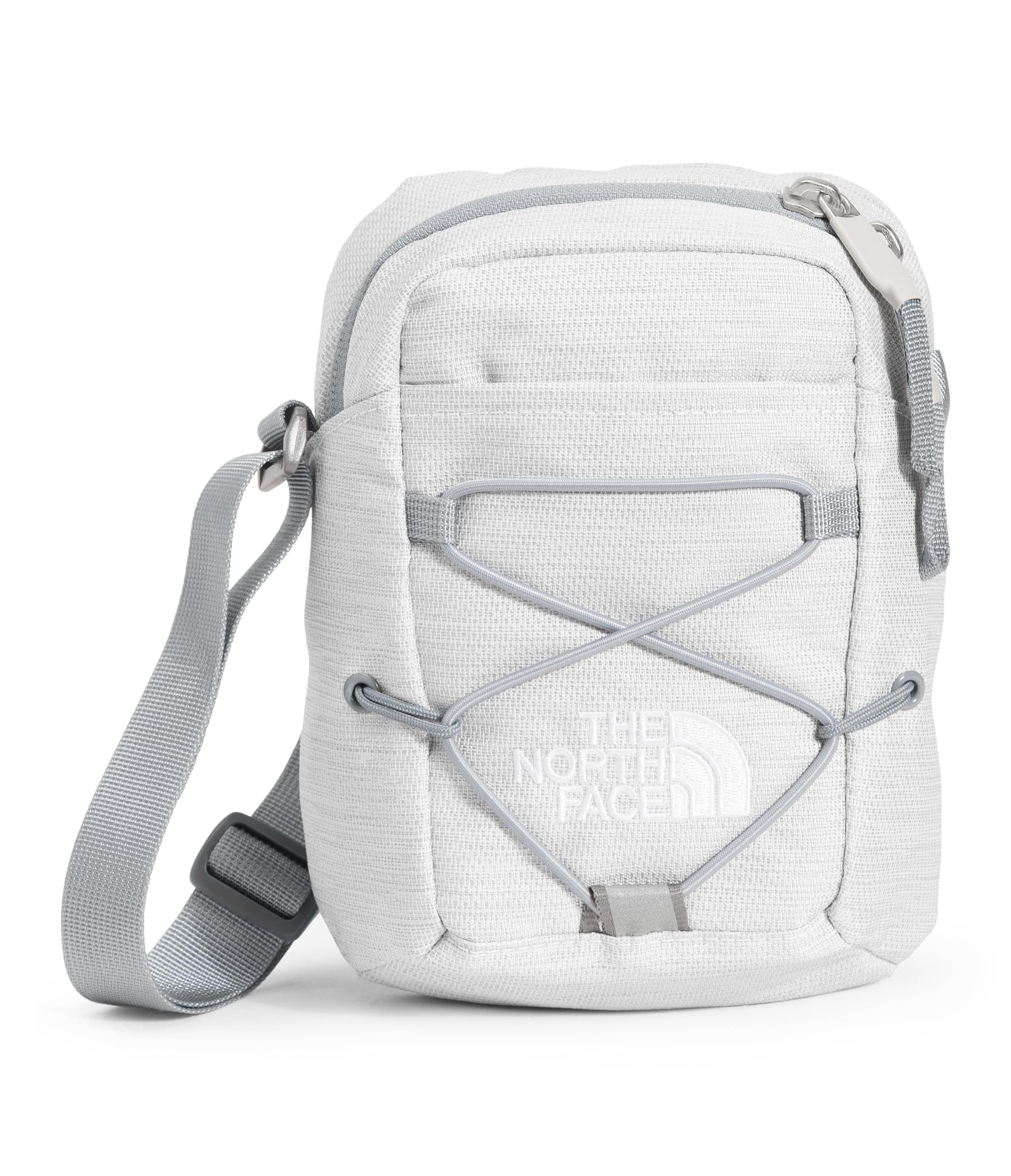 THE NORTH FACE Jester Cross Body Bag - PFAS Free, Water-Resistant, TNF White Metallic Mélange/Mid Grey - Perfect for Hiking, Travel & Everyday Use