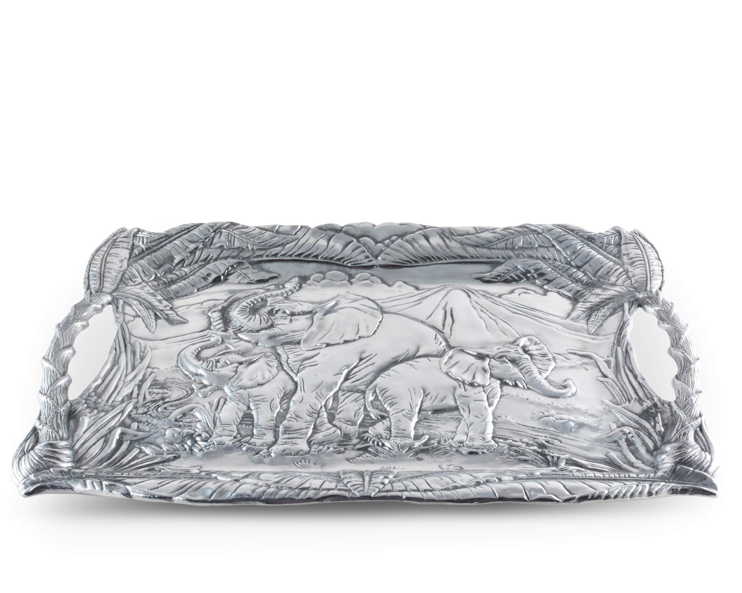 Arthur Court Designs Aluminum Elephant Serving Tray - 20.5