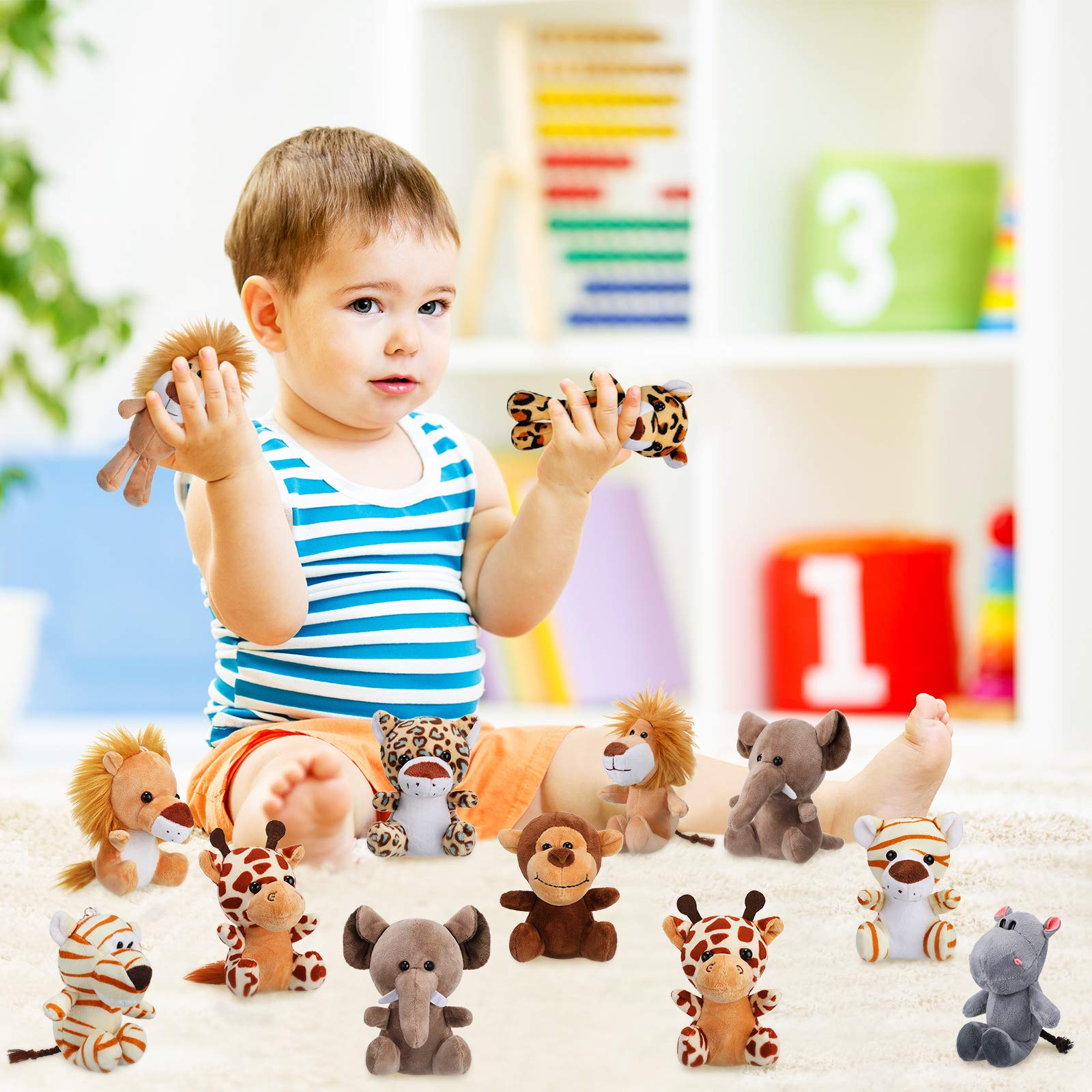 Sumind 12-Piece Mini Stuffed Forest Animals Plush Set - 4.8