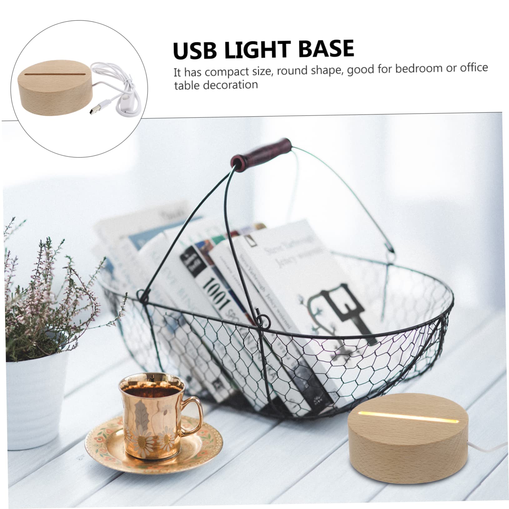 Angoily Wood Lamp Base - 1pc Wooden Night Light Holder for LED Bulbs, Small Lamp Stand for Bedroom Decor, Perfect for Night Lights, Reading Lamps & Cozy Ambiance