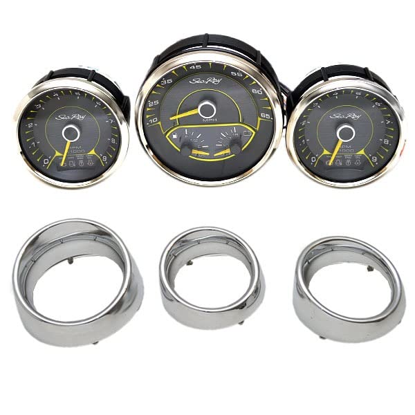 Faria Marine Boat Gauge Set - 3-Piece Tachometer & Speedometer Kit for Sea Ray Boats | Waterproof, Durable Gauges for Smooth Sailing & Performance Monitoring