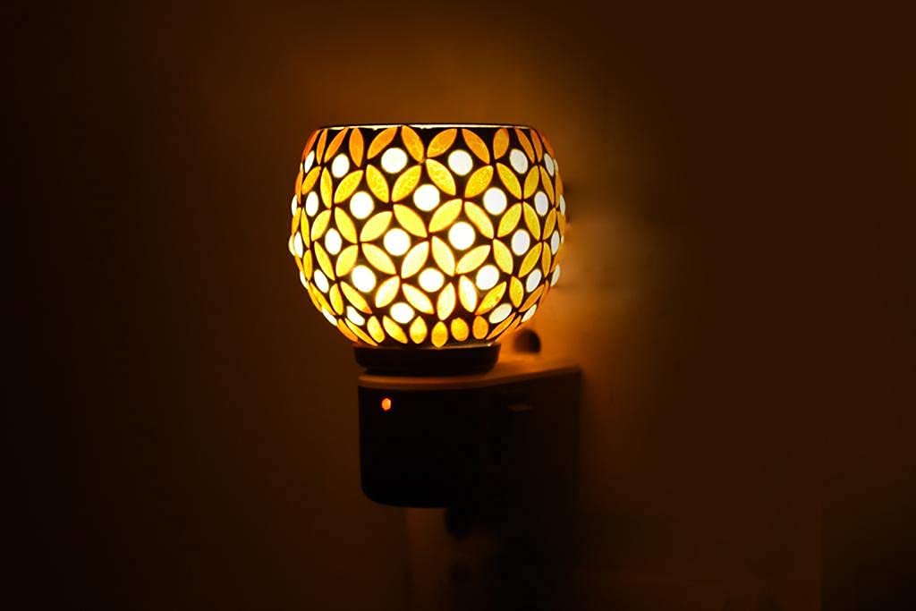 Premium Starvis Kapur Dani Electric Camphor Diffuser - Glass Aroma Oil Burner with On/Off Switch for Home, Office & Meditation - Multi-Design (Pack of 1) | Perfect for Aromatherapy, Relaxation & Spiritual Ceremonies