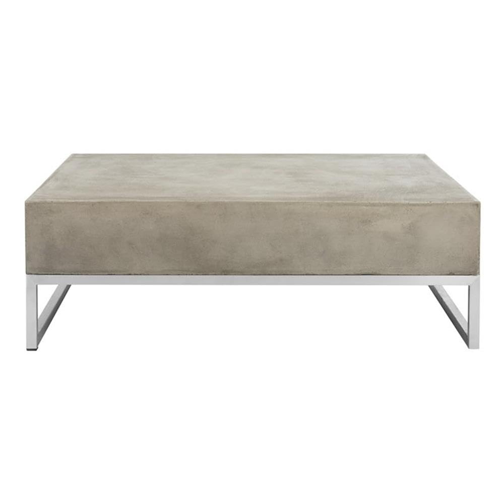 SAFAVIEH Dark Grey Concrete Coffee Table - Outdoor & Indoor Use