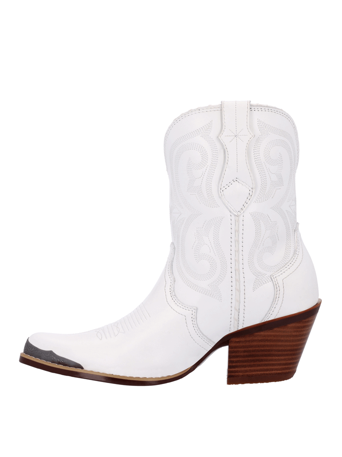 Durango DRD0465 Women's Crush Ankle Western Boots - White Cowgirl Boots for Country Dancing, Rodeo & Western Fashion