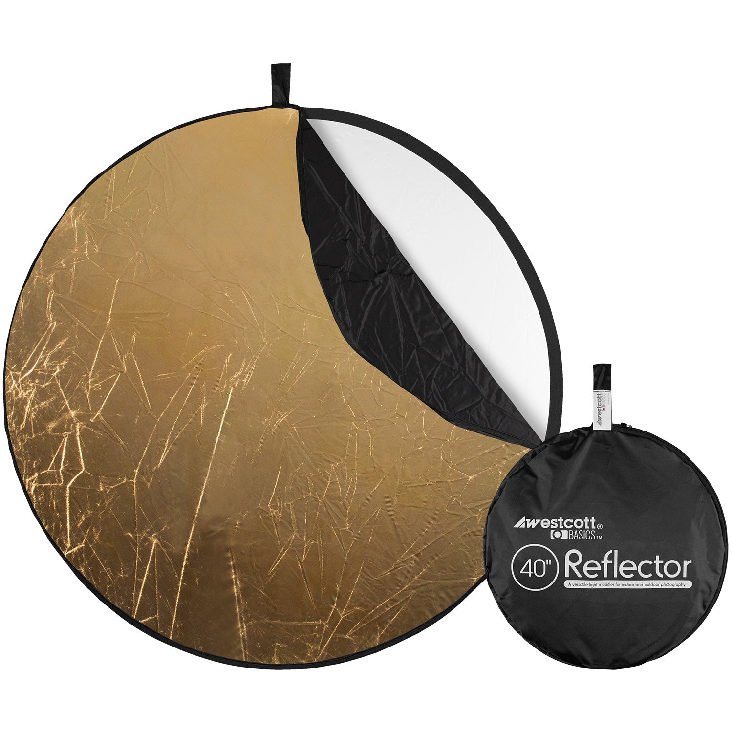 5-in-1 Collapsible Photography Light Reflector with Gold/Silver/White/Black/Zebra Surfaces - 40
