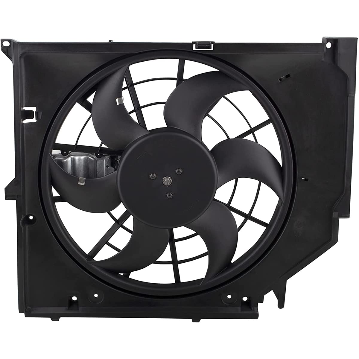 BMW E46 Engine Radiator Cooling Fan with Controller Assembly - Compatible with 320i 323Ci 323i 325Ci 325i 325xi 328i 330Ci 330i 330xi (2001-2005) - OEM Part Numbers BM3115108 17111438577 17117525508 - Perfect for Engine Cooling System Repair & Maintenance