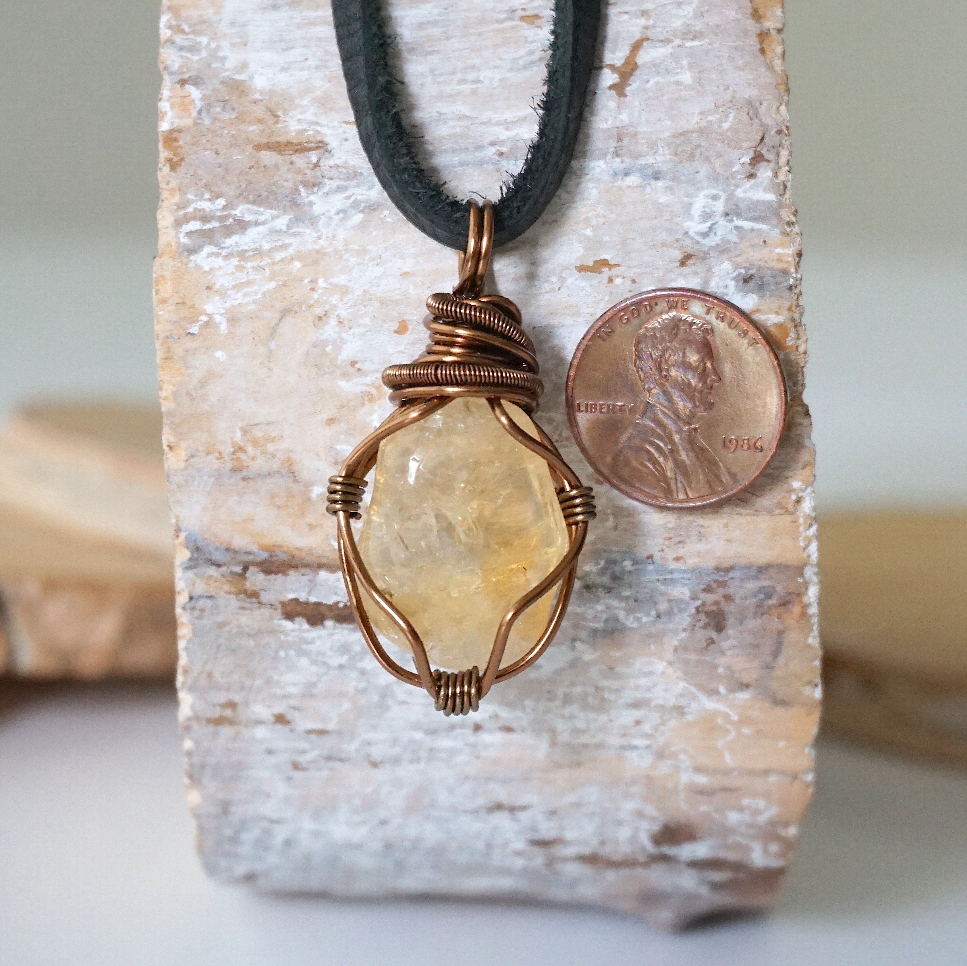 Men's Citrine Pendant Necklace in Antique Bronze - Elegant Gemstone Jewelry for Gifts, Weddings & Special Occasions