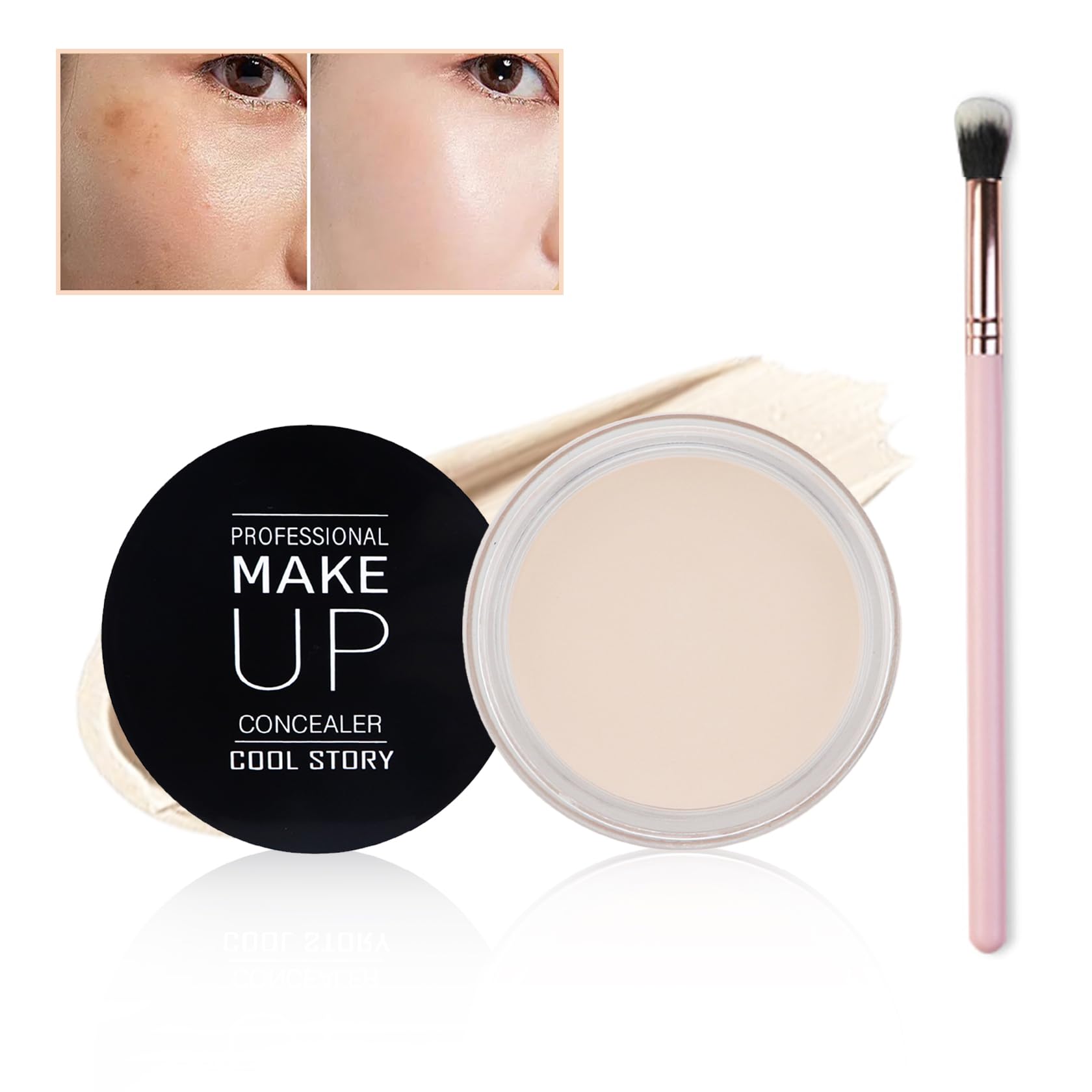Best Under Eye Concealer for Dark Circles - Full Coverage Color Corrector, Long-Lasting & Waterproof Makeup (Ivory White) - Perfect for Daily Use & Special Occasions