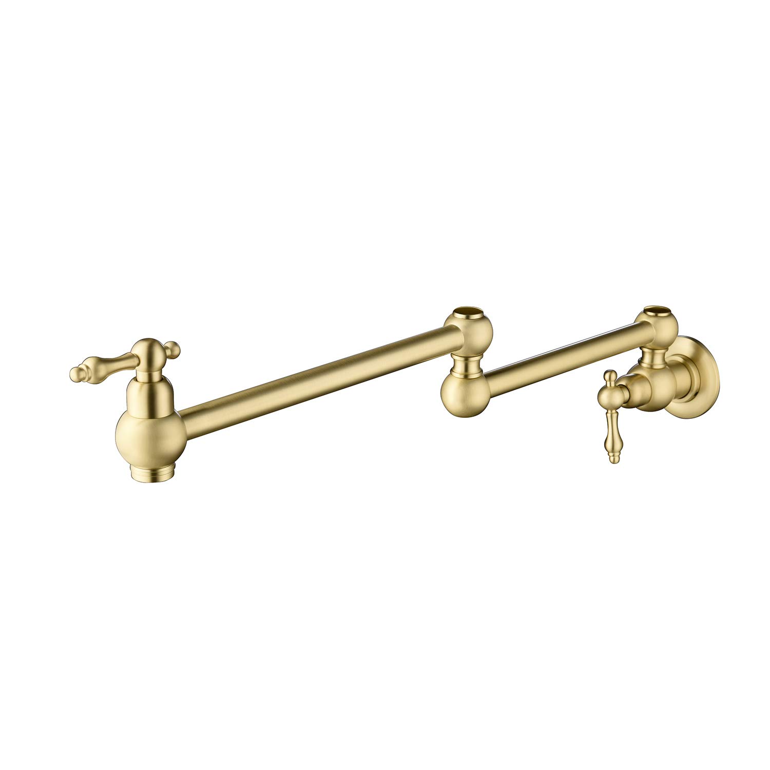 Premium Cesicia Brass Pot Filler Faucet - Wall Mounted Kitchen Faucet with Double Joint Swing Arms - Solid Brass Construction - Perfect for Cooking, Filling Pots & Pasta Making