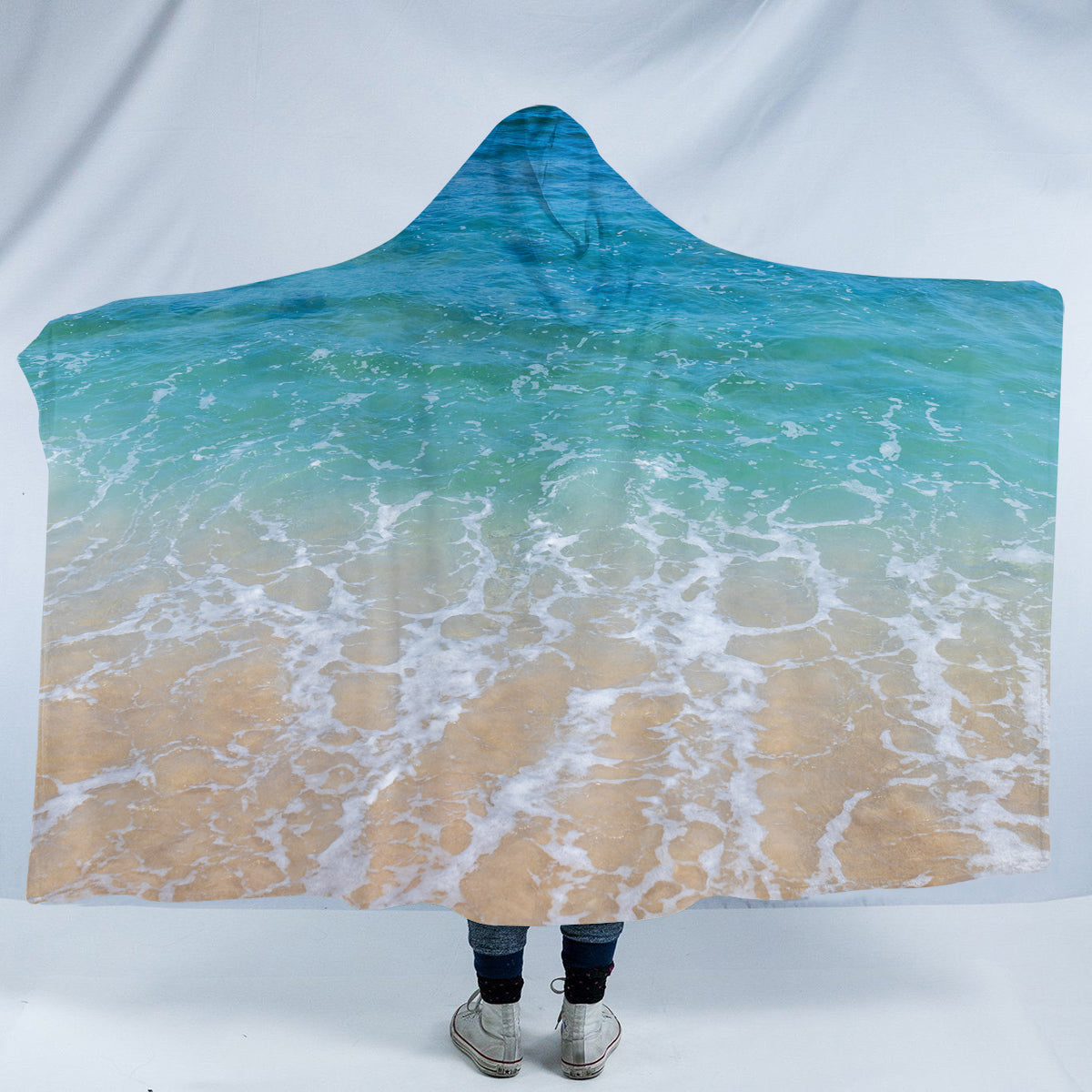 Cozy Hooded Beach Blanket for Adults - Soft & Warm Sandproof Picnic Blanket for Outdoor, Camping, Beach, Park - Perfect for Sunbathing, Lounging & Relaxing by the Shore