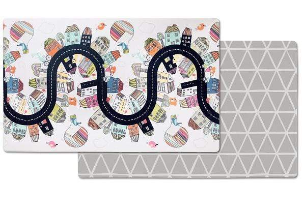 Skip Hop DoublePlay Reversible Playmat for Babies - Soft & Durable Activity Mat for Playtime, Tummy Time & Nursery Decor - Waterproof & Easy to Clean (Grey Chevron)