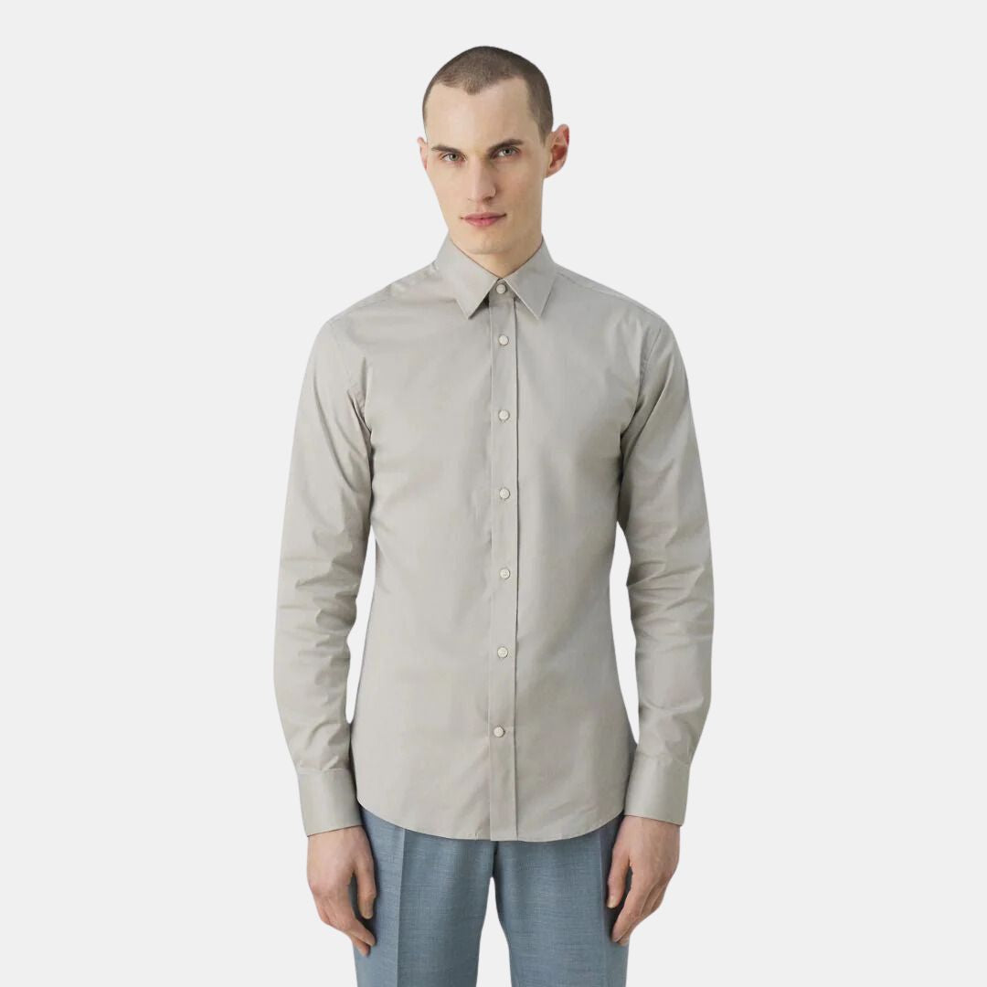 Adley Men's Casual Button-Down Shirt - Granite Gray - Slim Fit Comfortable Office & Weekend Wear for Business Casual & Outdoor Activities