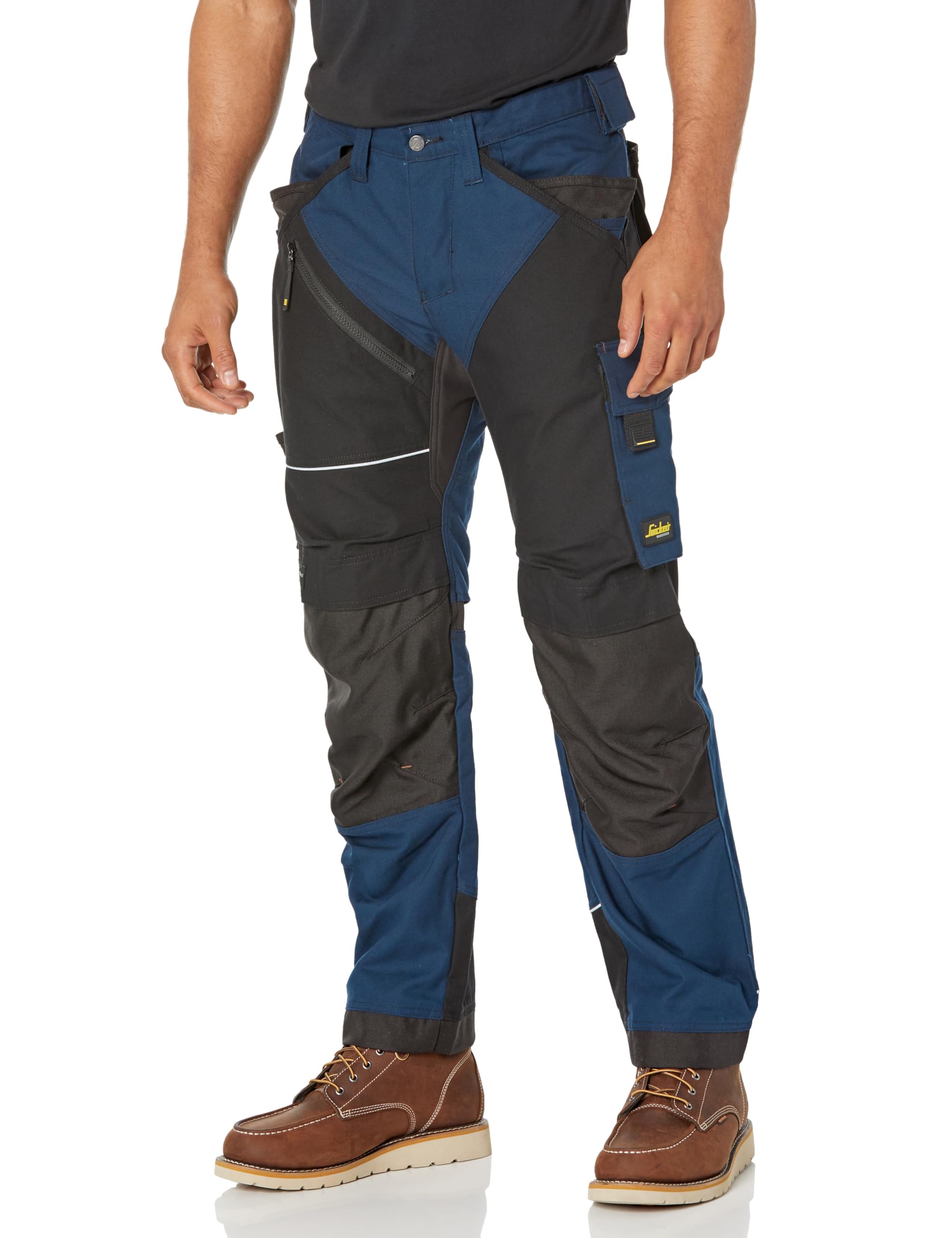 RuffWork Canvas Work Pants with Holster Pockets - Durable Navy & Black Workwear for Men (Size 32/30) - Ideal for Construction, Carpentry & Outdoor Labor