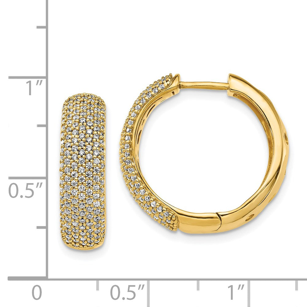 14K Gold Diamond Hinged Hoop Earrings for Women - Classic Dangle Hoops with Sparkling Stones - Perfect for Parties, Weddings & Everyday Elegance (Model EM5382)