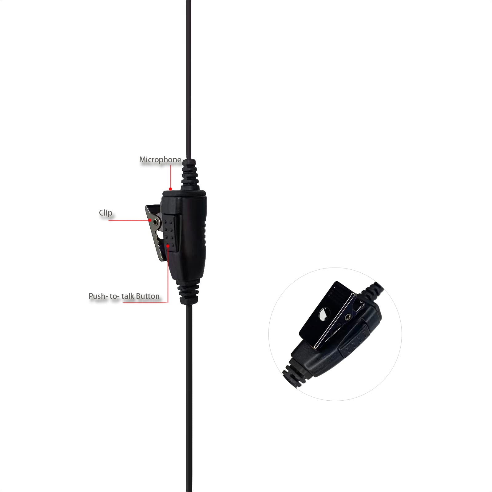 MONICONA C-Shaped Walkie Talkie Earpiece Headset with Microphone - Compatible with Motorola CLPe Plus, CLP446e, CLP1010e, CLP1080e, CLP1083e (2-Pack) - Ideal for Security, Construction, and Event Staff Communication