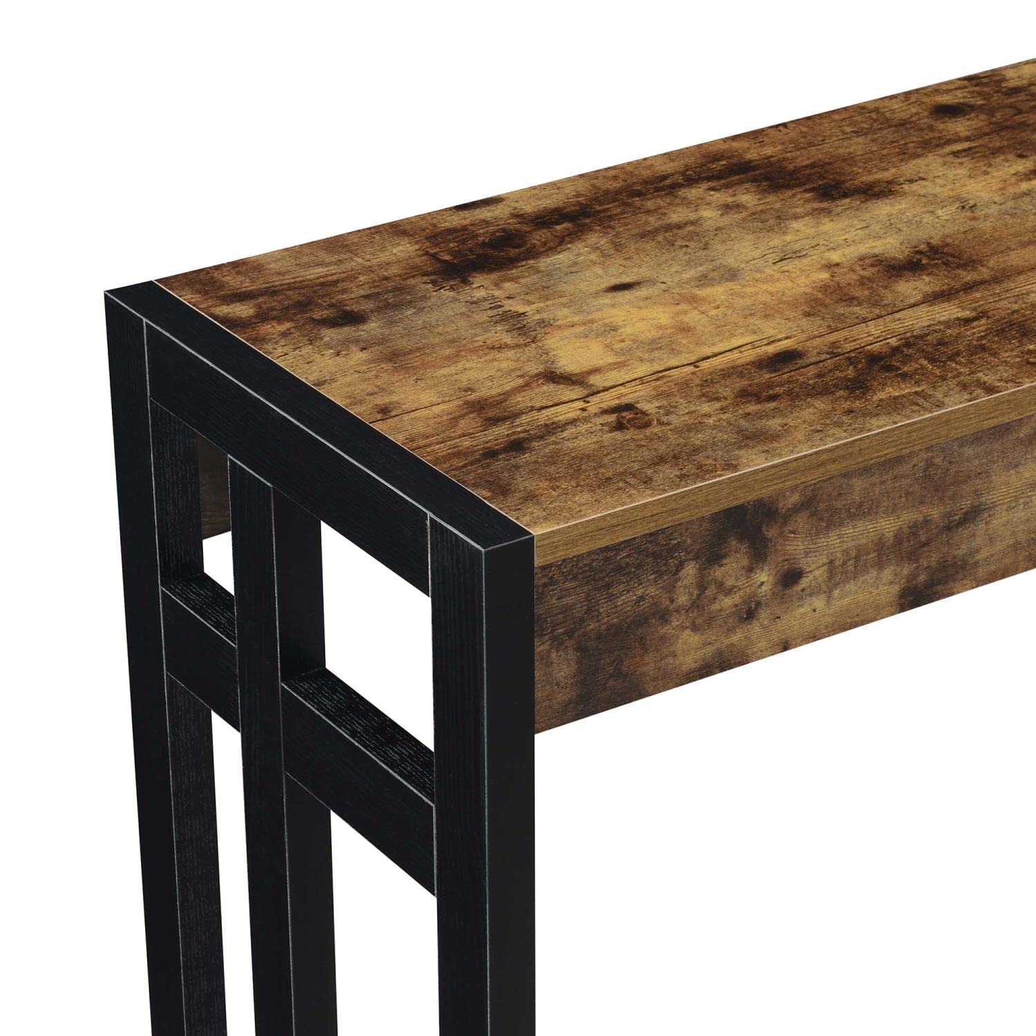 Convenience Concepts Monterey Console Table - Barnwood & Black Finish - Entryway, Living Room, or Hallway Accent Furniture for Home Decor