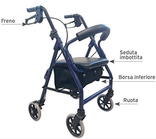 Lightweight Aluminum Mini Rollator Walker - RP513 | Compact & Portable Mobility Aid for Seniors & Adults | Perfect for Indoor & Outdoor Use