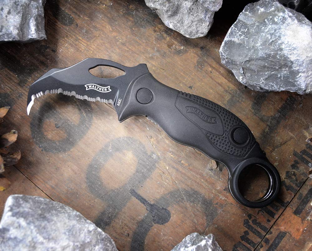 Walther KDK Karambit Defense Knife - Tactical Folding Knife for Self-Defense, Outdoor Survival & EDC | Compact, Durable & Razor Sharp Blade for Camping, Hiking & Emergency Situations