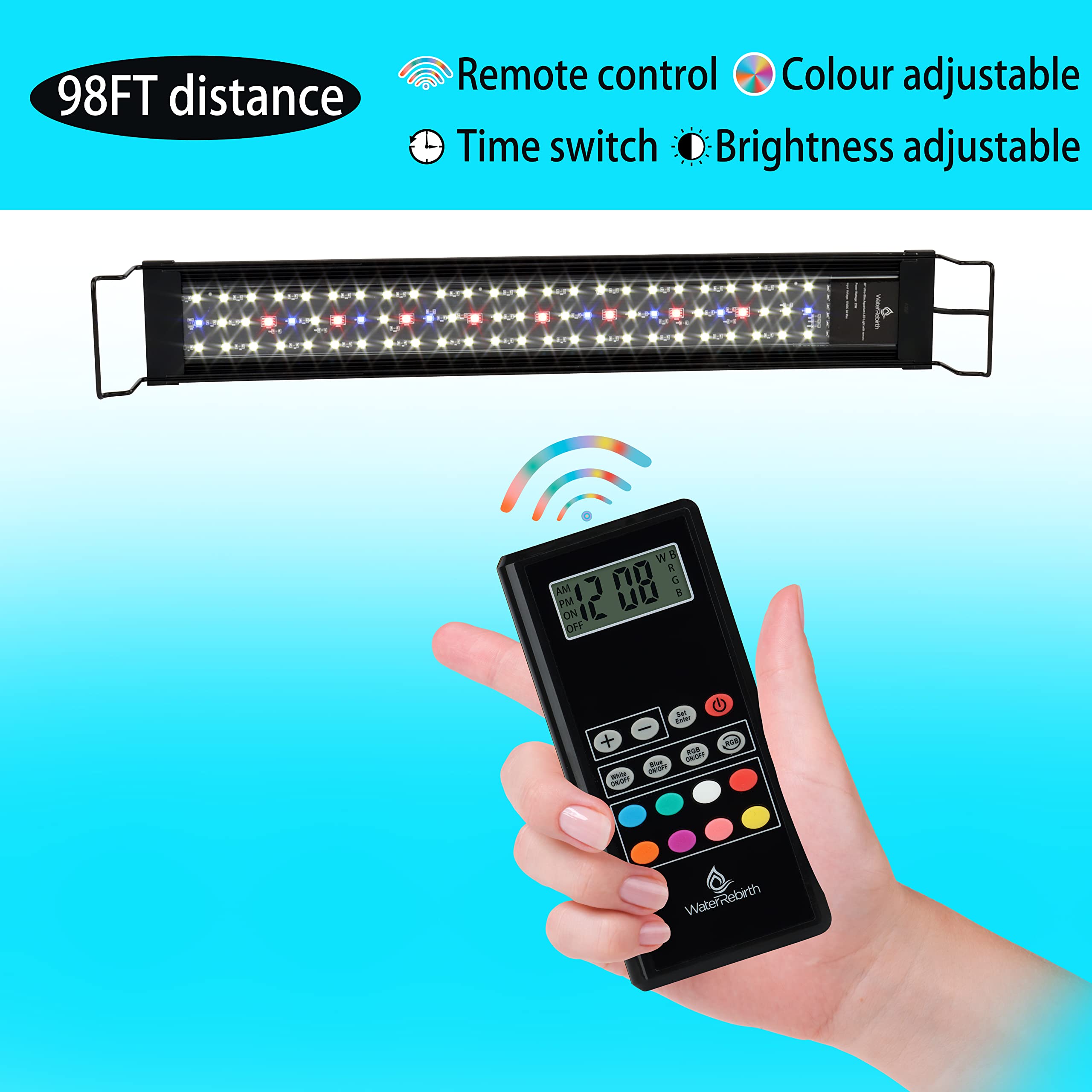 Best Aquarium LED Light for Fish Tanks (20-26 Inch) - Energy Efficient Underwater Lighting for Freshwater & Saltwater Aquariums, Perfect for Coral Growth and Planted Tanks