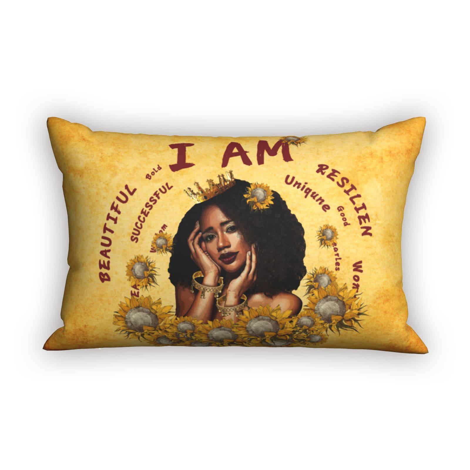 African Girl Print Pillowcases with Hidden Zipper - Queen Size 20x30 Inch Lumbar Pillow Covers for Sofa, Couch & Bed - Soft Breathable Fabric for Hair & Skin Care - Decorative Rectangular Cushion Covers for Women & Men | Perfect for Living Room, Bedroom & Home Decor