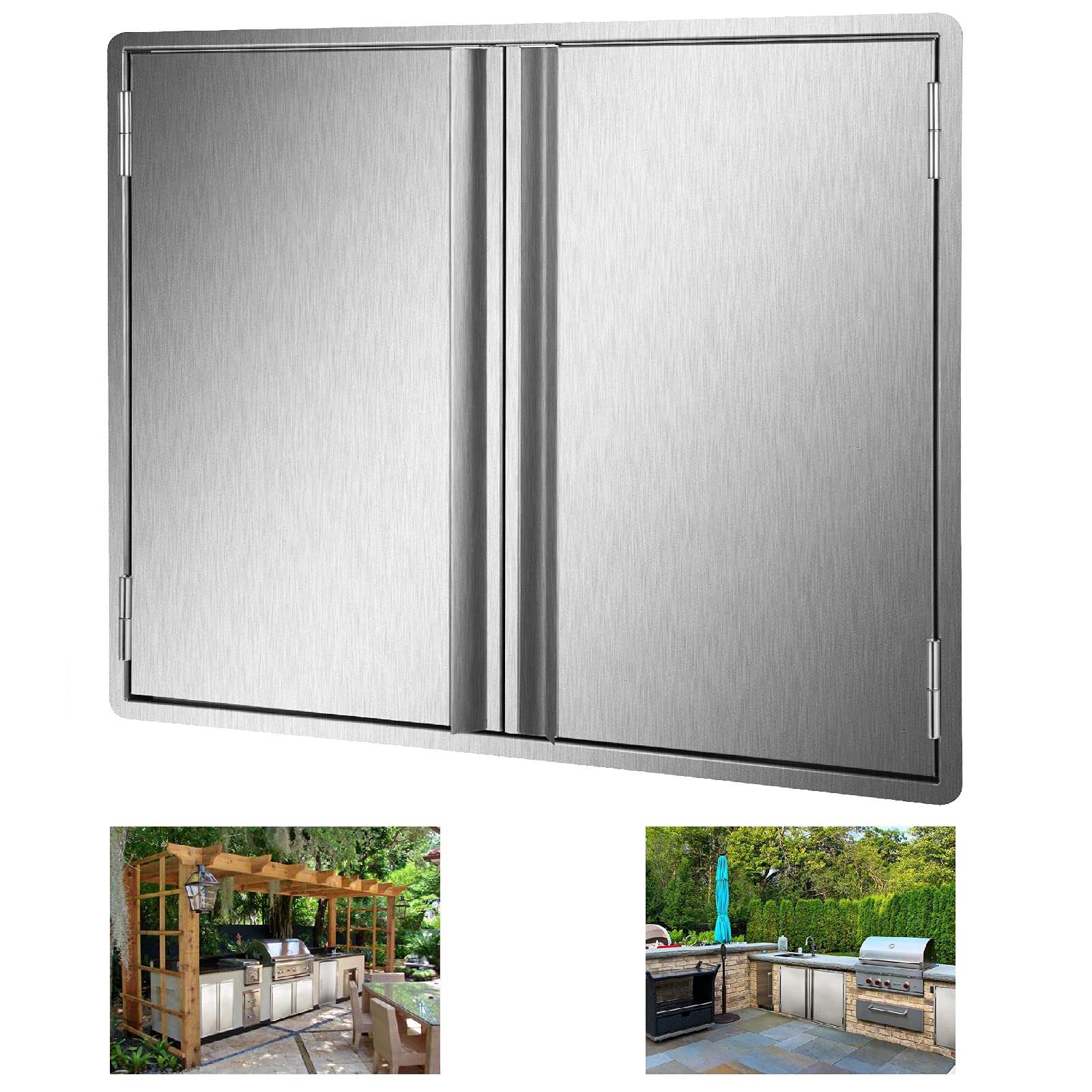304 Stainless Steel Outdoor Kitchen BBQ Double Access Door - 30.5