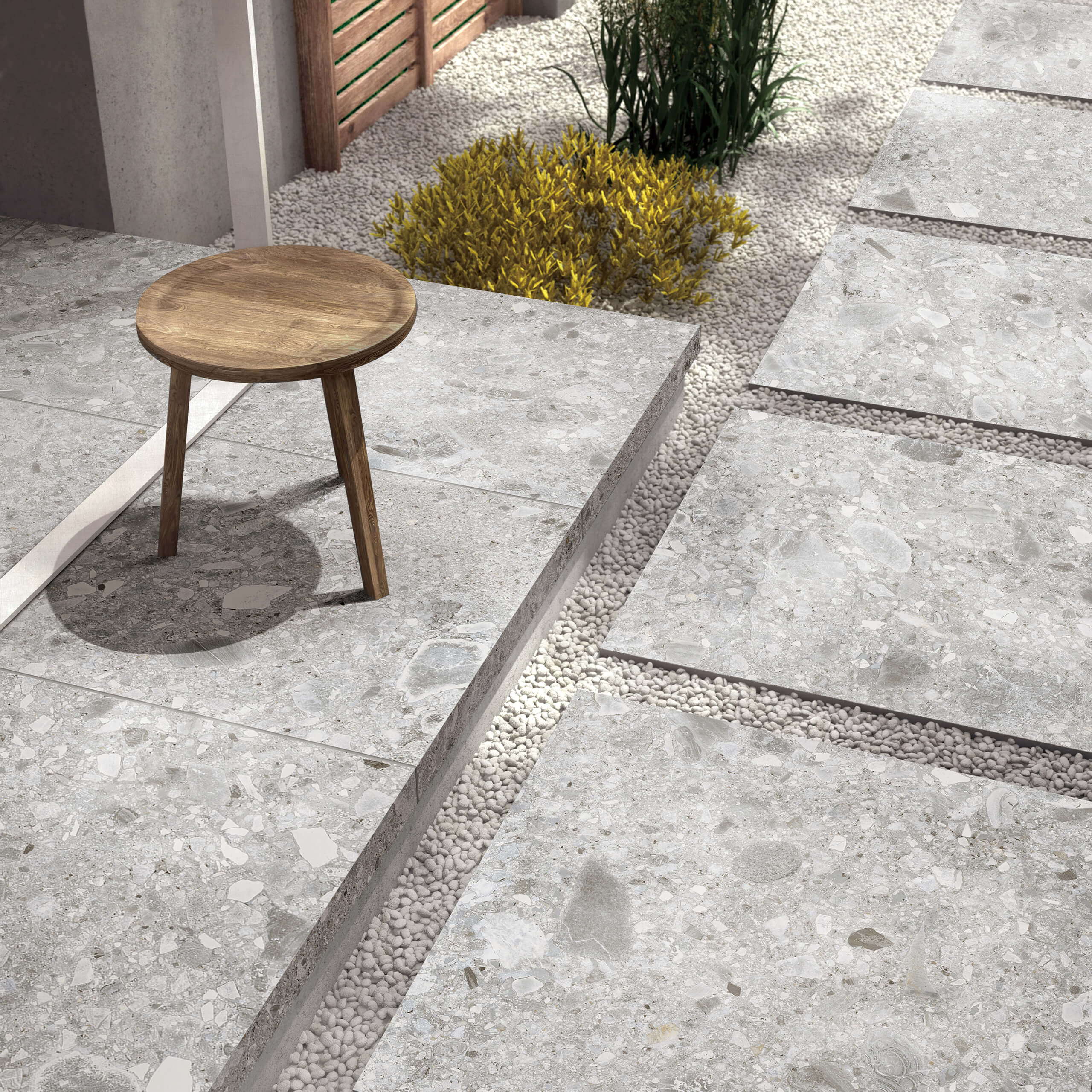 Premium Ceppo Stone Paver 600x600mm - Non-Slip Grip Grey Outdoor Tiles for Patio, Garden & Walkway Landscaping