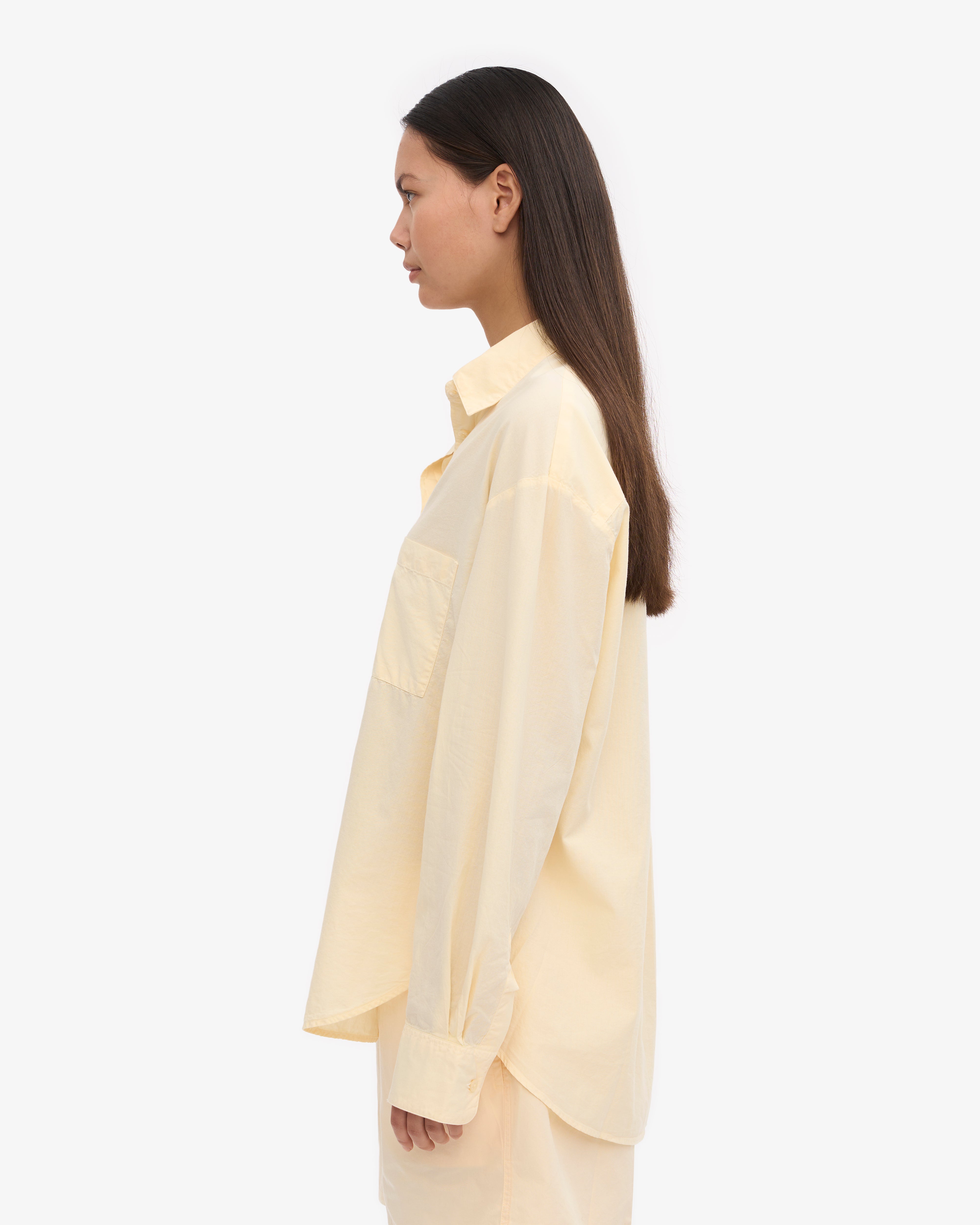 Organic Oversized Shirt for Women - Soft Yellow Loose Fit Long Sleeve Blouse - Perfect for Casual Wear, Layering & Boho Fashion Outfits