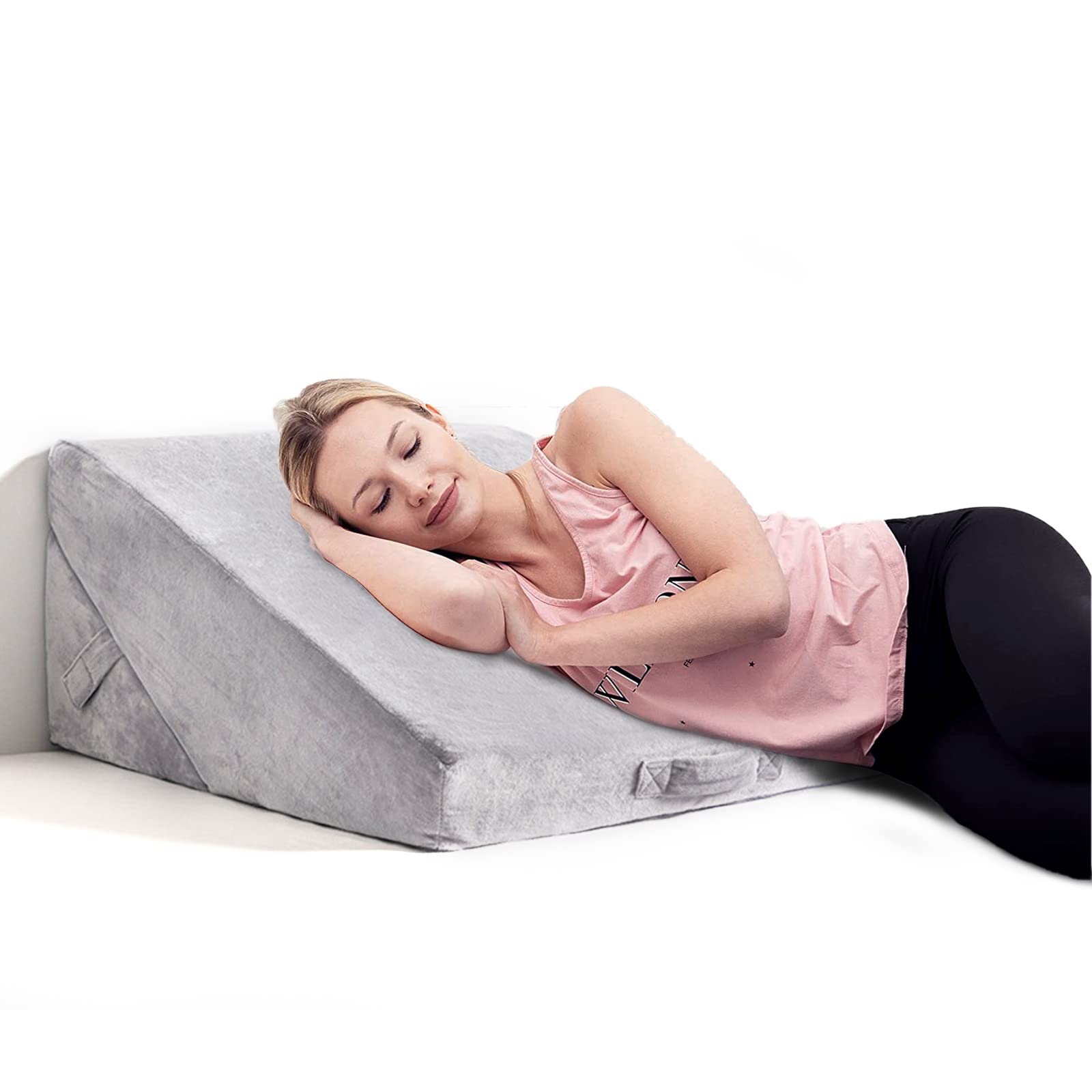 FAYANG Cooling Gel Memory Foam Wedge Pillow for Sleeping - Adjustable Triangle Body Support Cushion for Acid Reflux, GERD, Snoring Relief & Post-Surgery Recovery (Grey) - Perfect for Back Pain, Reading in Bed & Relaxation