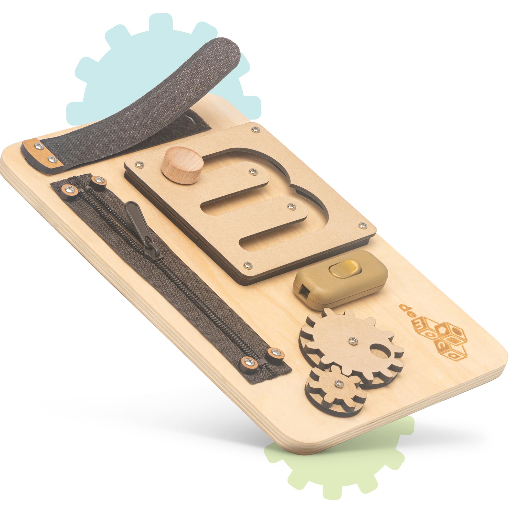 Montessori Busy Board for Toddlers 1-3 Years Old - Wooden Sensory Travel Toy with Educational Activities | Learning Toy for Airplane & Car Rides | Easter Gift for Boys & Girls
