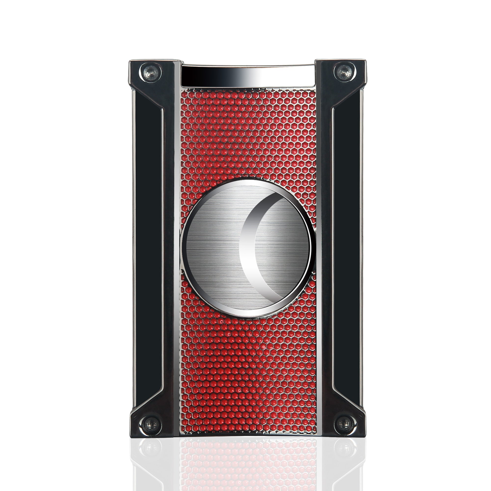 Premium Visol Ridge Cut Red Cigar Cutter - Sharp Stainless Steel Blade for Perfect Cuts | Ideal for Cigars, Cigarillos & Special Occasions