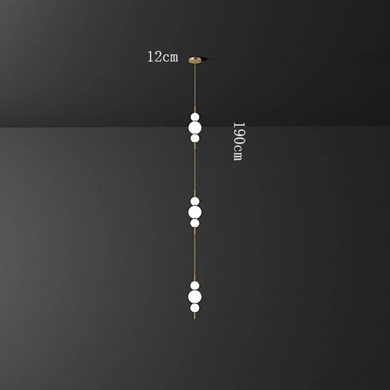 Modern Tri Globes Staircase Chandelier Lighting Fixture - Elegant Crystal Pendant Light for Foyer, Hallway & Stairwell Decoration - Perfect for Home, Hotel & Luxury Interior Design