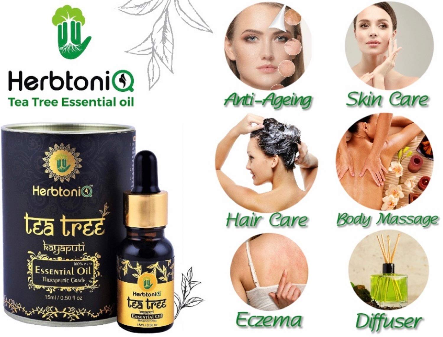Pure Tea Tree Essential Oil for Hair, Face & Body - 100% Natural Undiluted Tea Tree Oil for Skin Care, Acne Treatment & Aromatherapy - Therapeutic Grade Essential Oil for Men & Women - Perfect for Massage, DIY Beauty & Home Remedies - 15ml Bottle