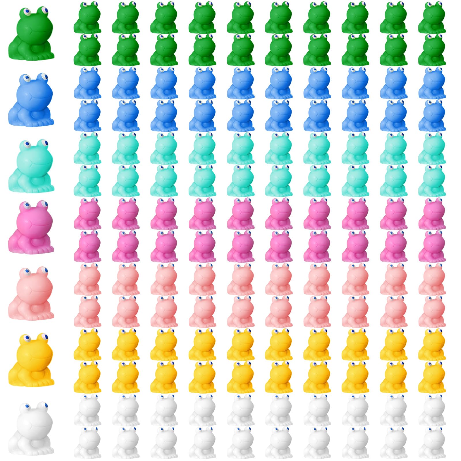 Cute Resin Mini Frog Figurines - 140pcs Bright Color Tiny Frog Ornaments for Home Decor, Garden, Moss Landscaping, Cake Toppers & Party Decorations | Perfect for Fairy Gardens, Terrariums, and DIY Crafts